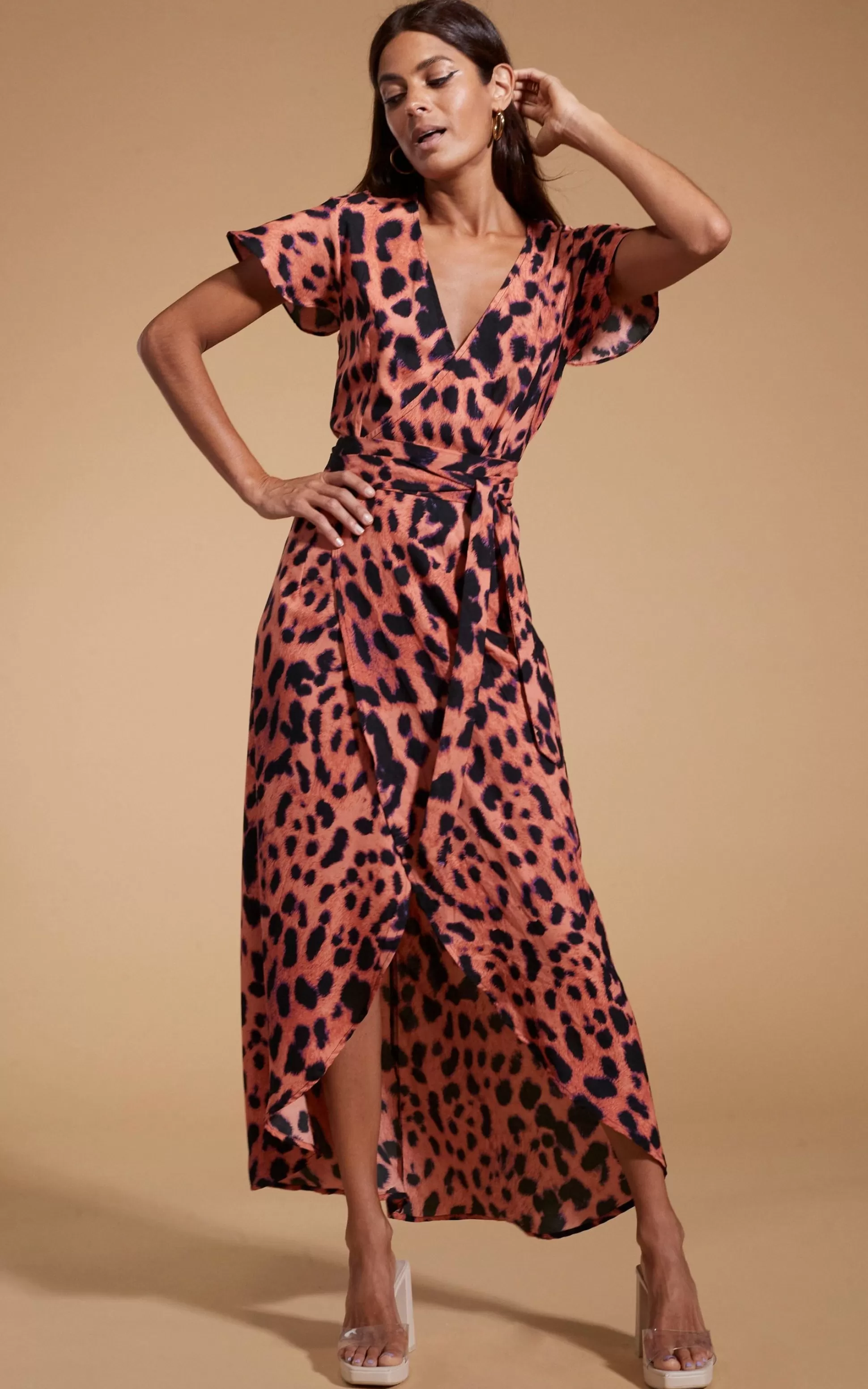 Dresses*Dancing Leopard Cayenne Dress In Plorange Leopard