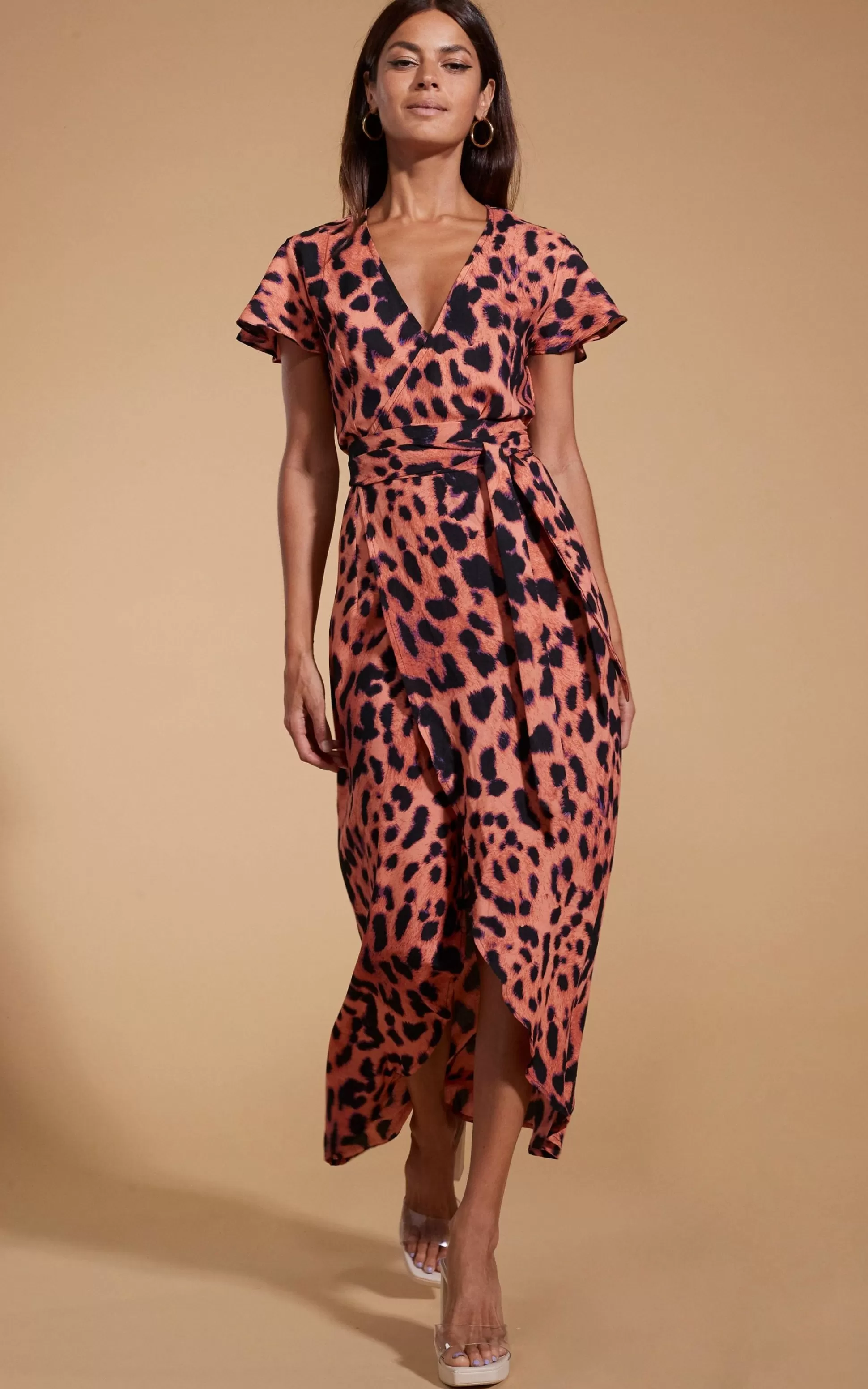 Dresses*Dancing Leopard Cayenne Dress In Plorange Leopard