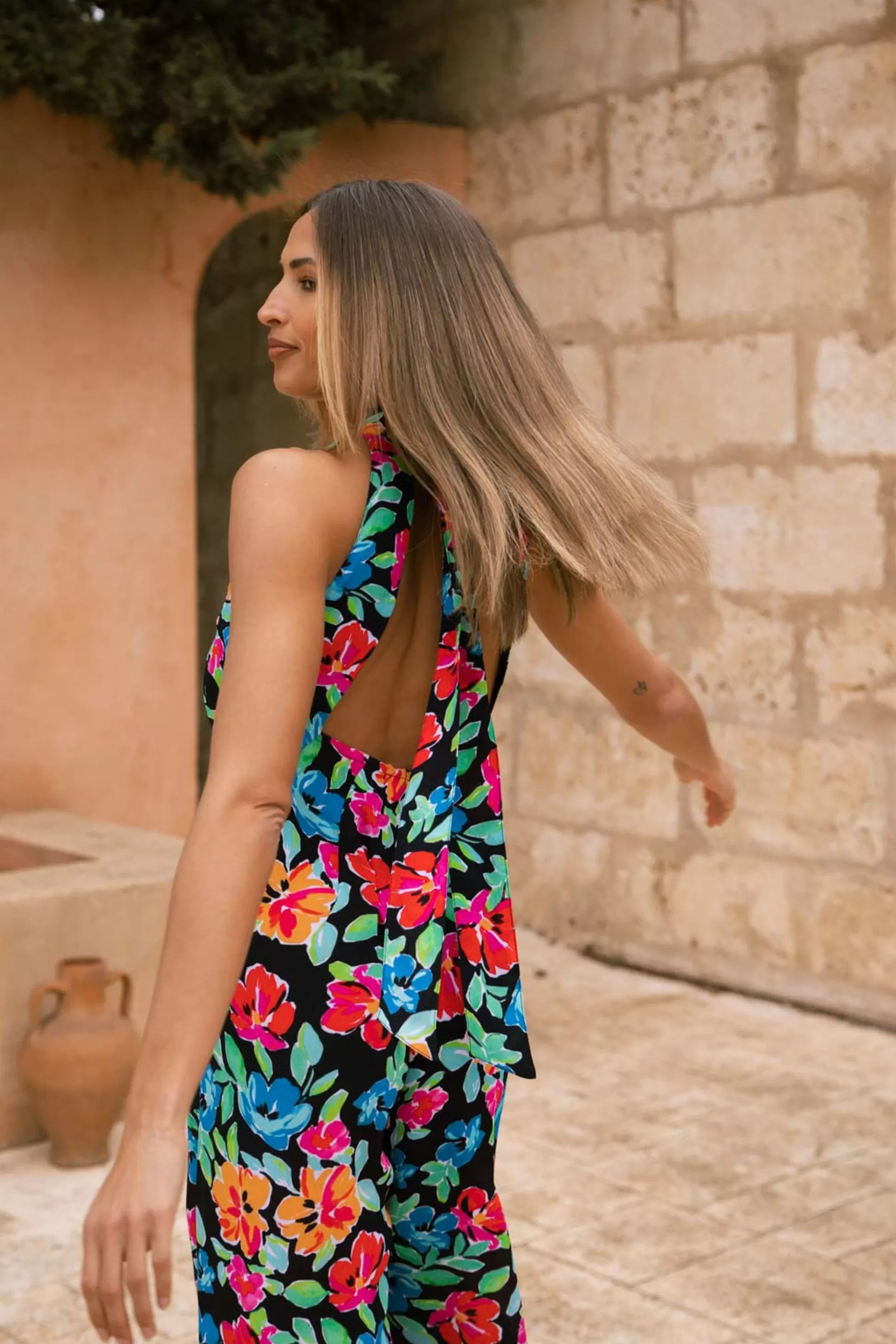 Jumpsuits*Dancing Leopard Cypress Jumpsuit In Retro Floral