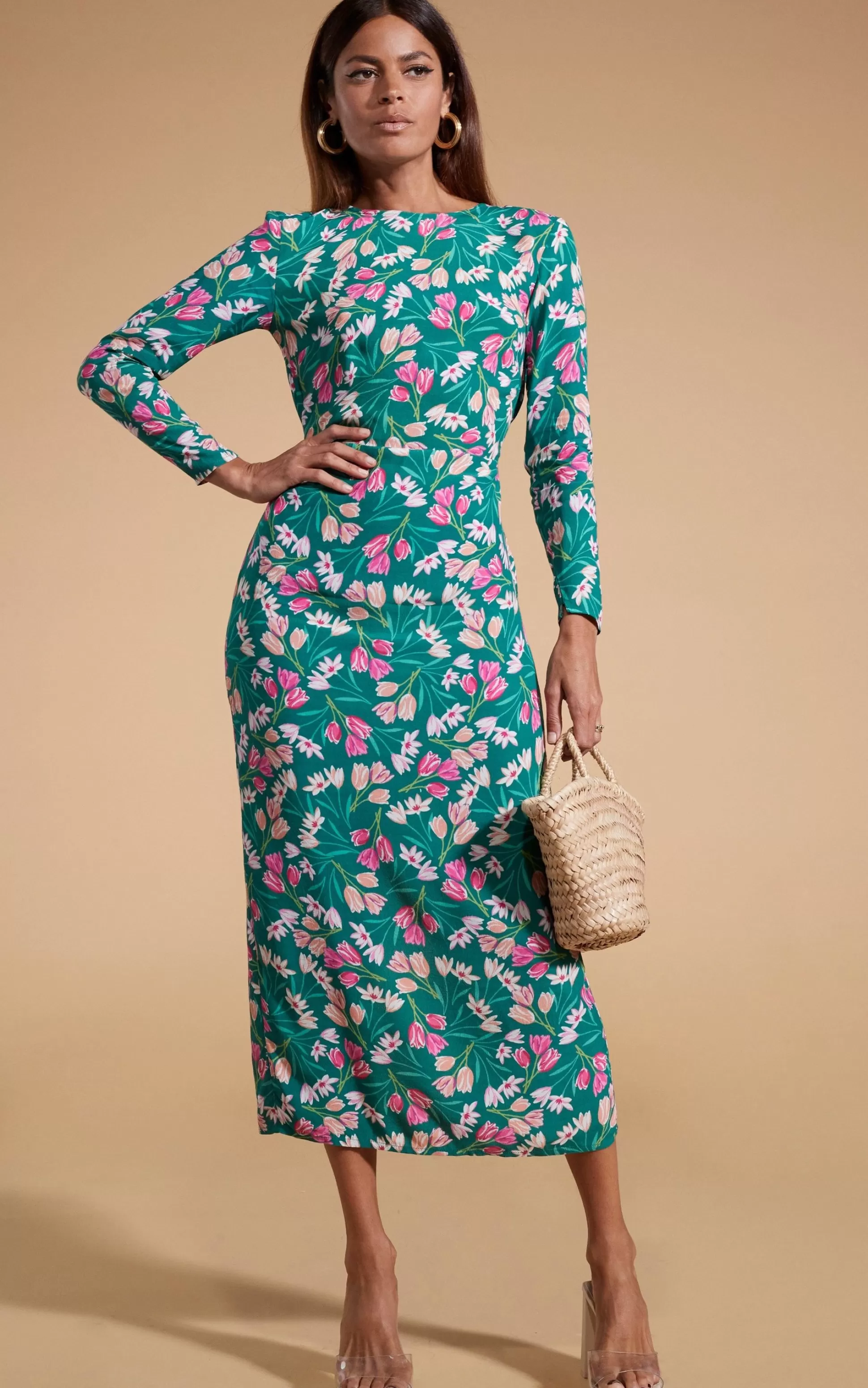 Dresses*Dancing Leopard Estella Midaxi Dress In Green Tulip