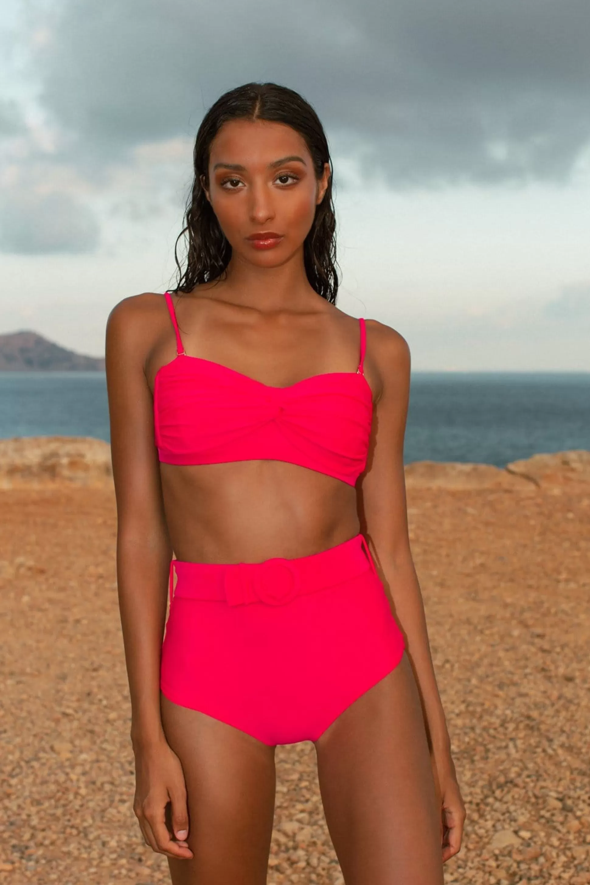 Swimwear*Dancing Leopard Halo Juniper High-Waisted Brief In Hot Pink