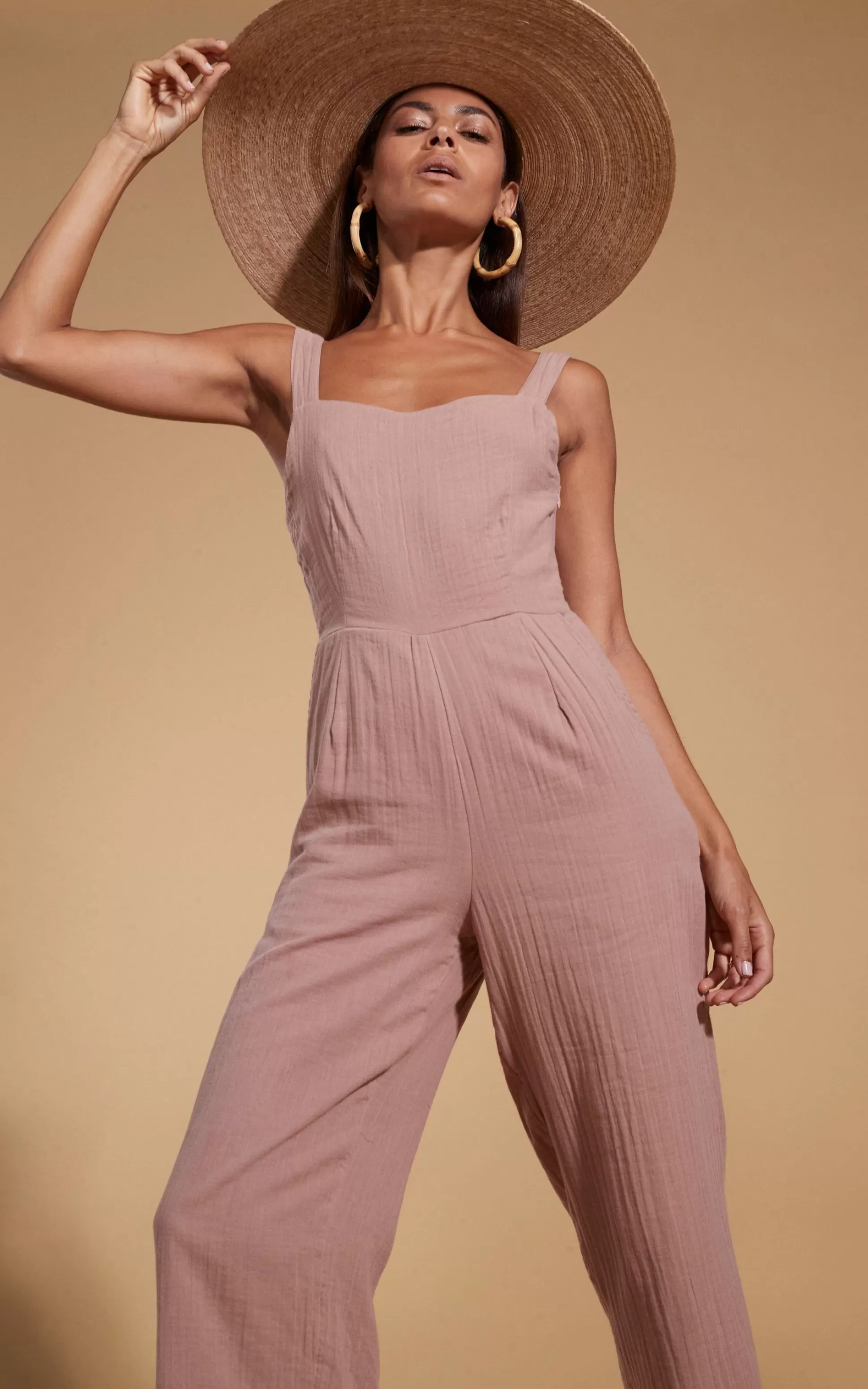 Jumpsuits*Dancing Leopard Halo Kimani Twist Back Jumpsuit In Fawn