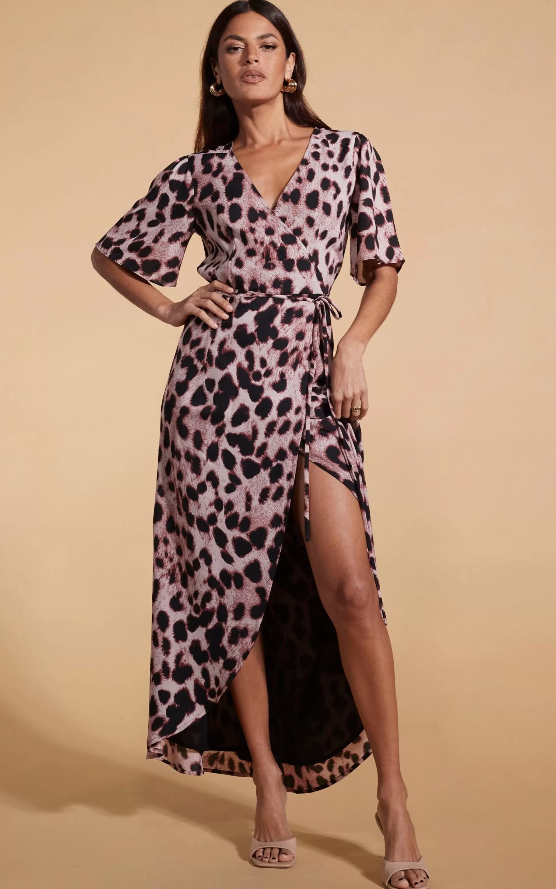 Dresses*Dancing Leopard Jenna Maxi Dress In Blush Leopard