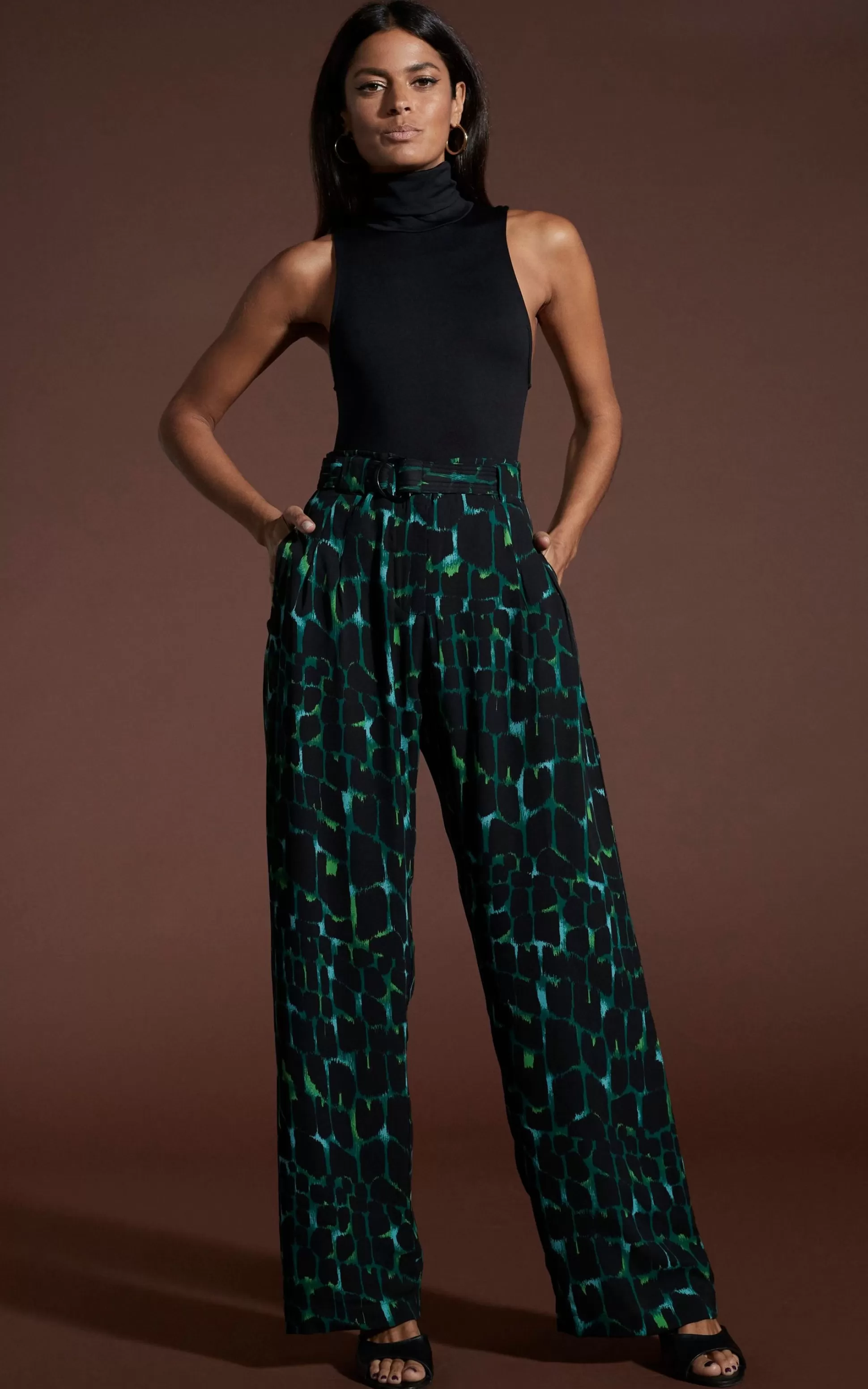 Trousers*Dancing Leopard Jesse Trousers In Green Alligator