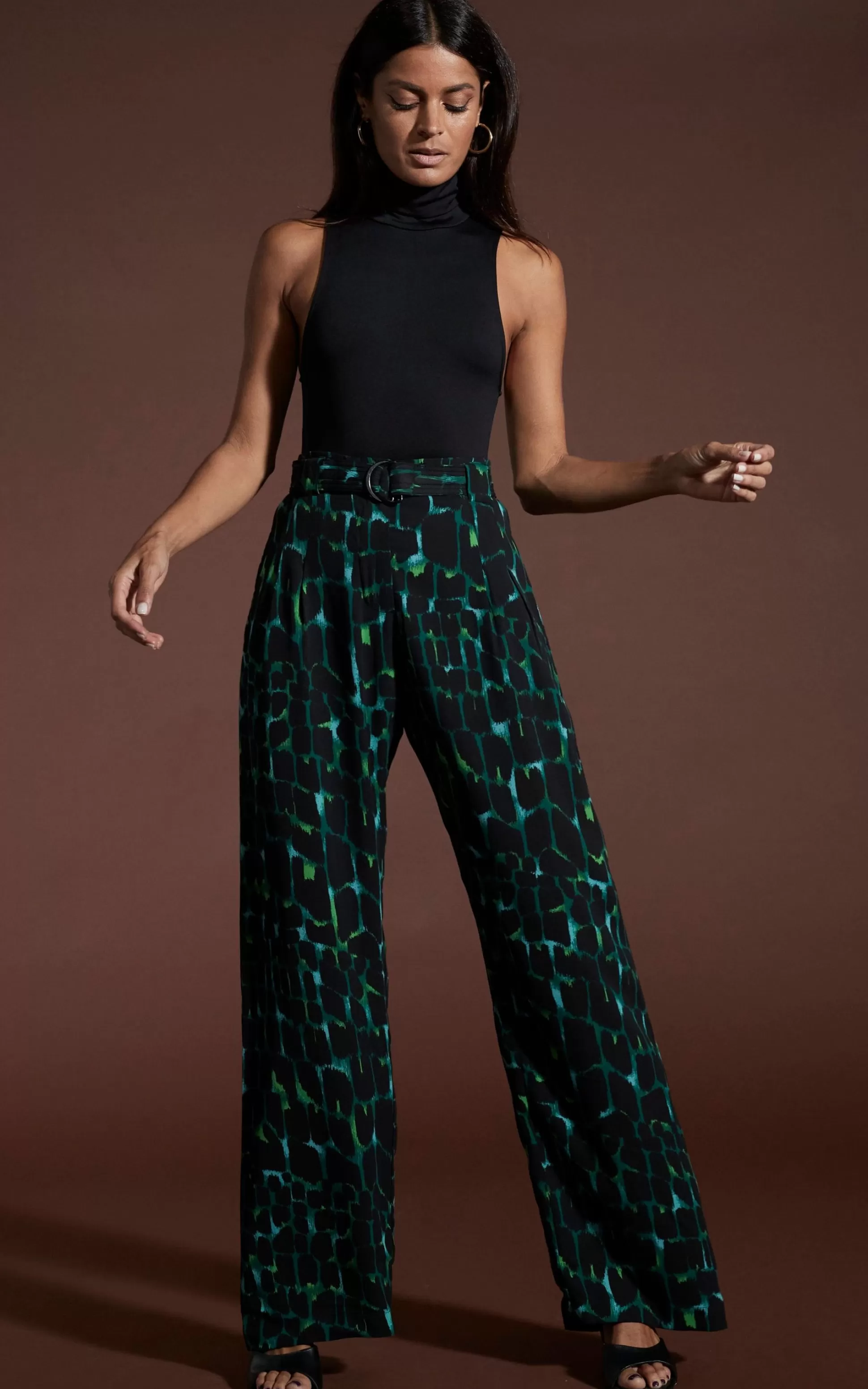 Trousers*Dancing Leopard Jesse Trousers In Green Alligator