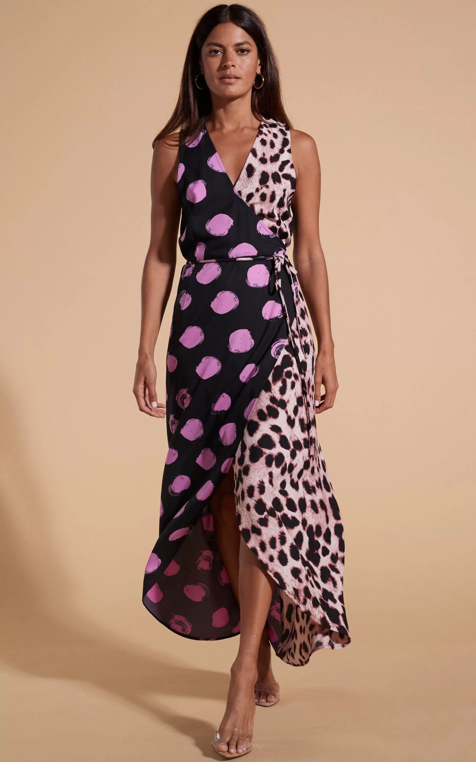 Dresses*Dancing Leopard Kyla Dress In Pink On Black Dot & Blush Leopard