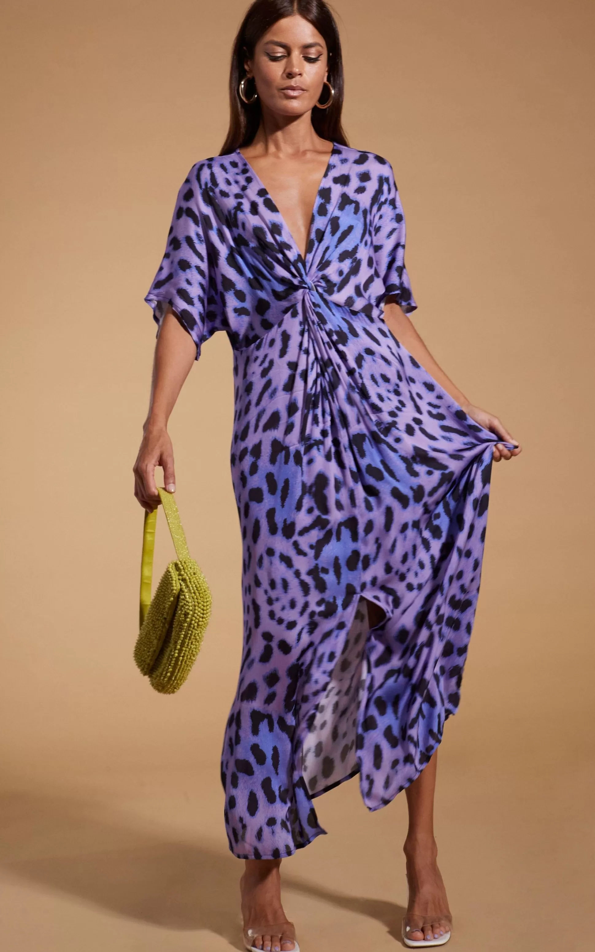 Dresses*Dancing Leopard Makuna Kaftan In Lilac Leopard