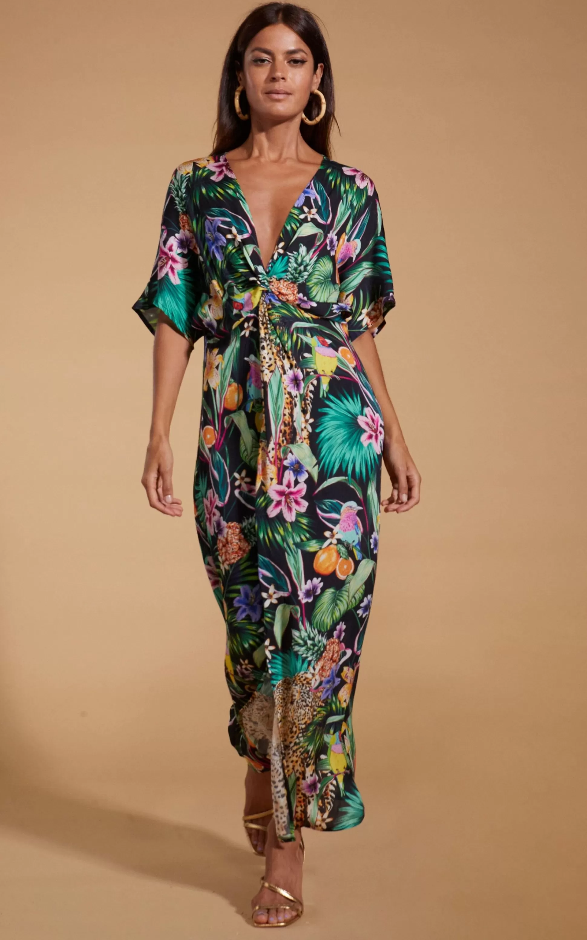 Dresses*Dancing Leopard Makuna Kaftan In Paradise Jungle