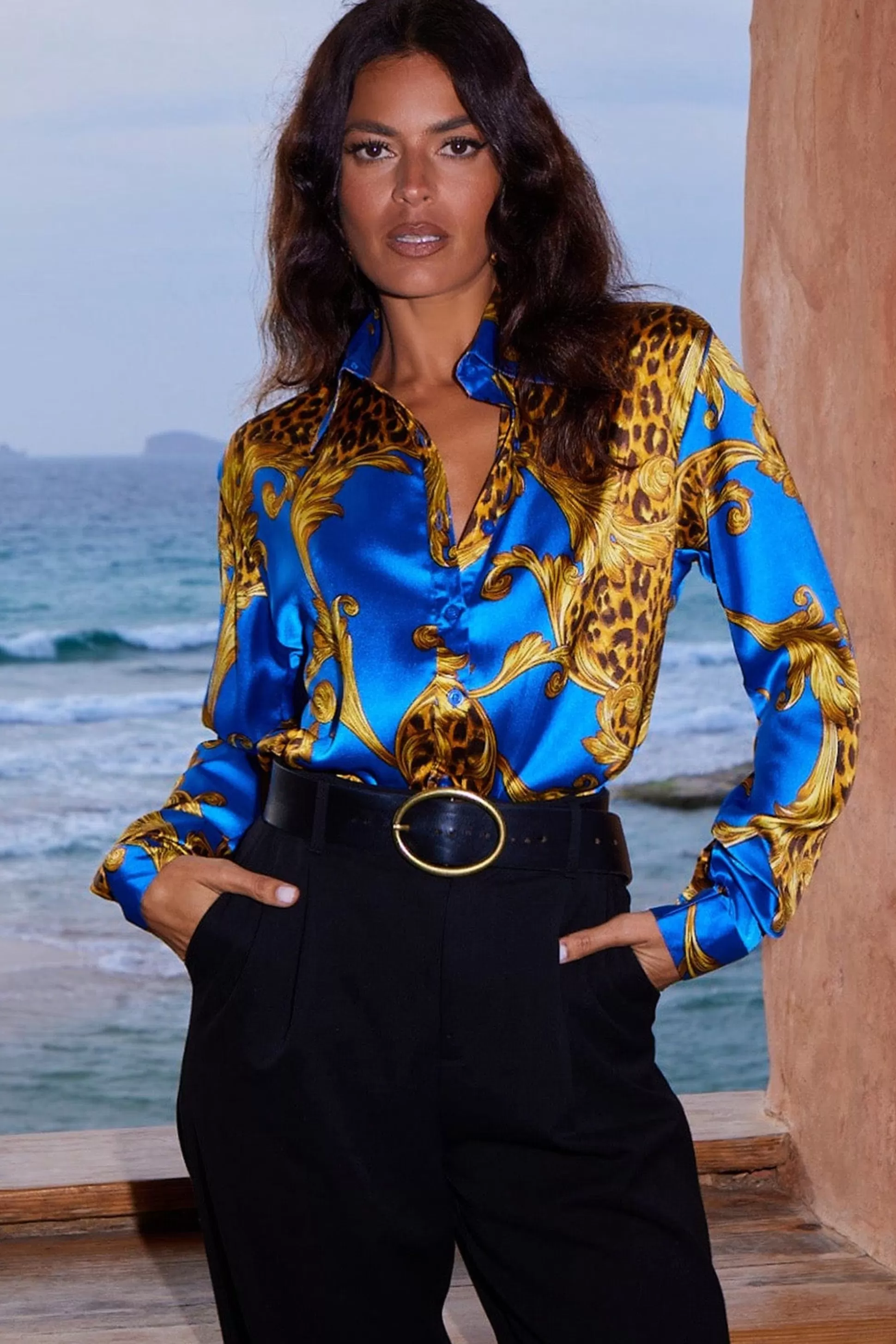 Shirts*Dancing Leopard Nevada Shirt In Blue Baroque