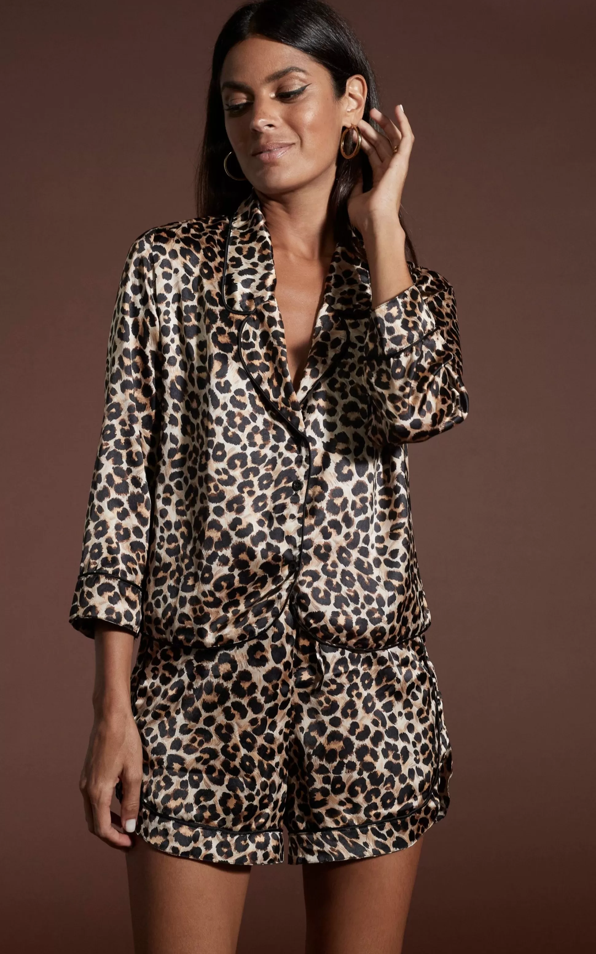 Pyjamas*Dancing Leopard Oona Shortie Pj Set In Rich Leopard