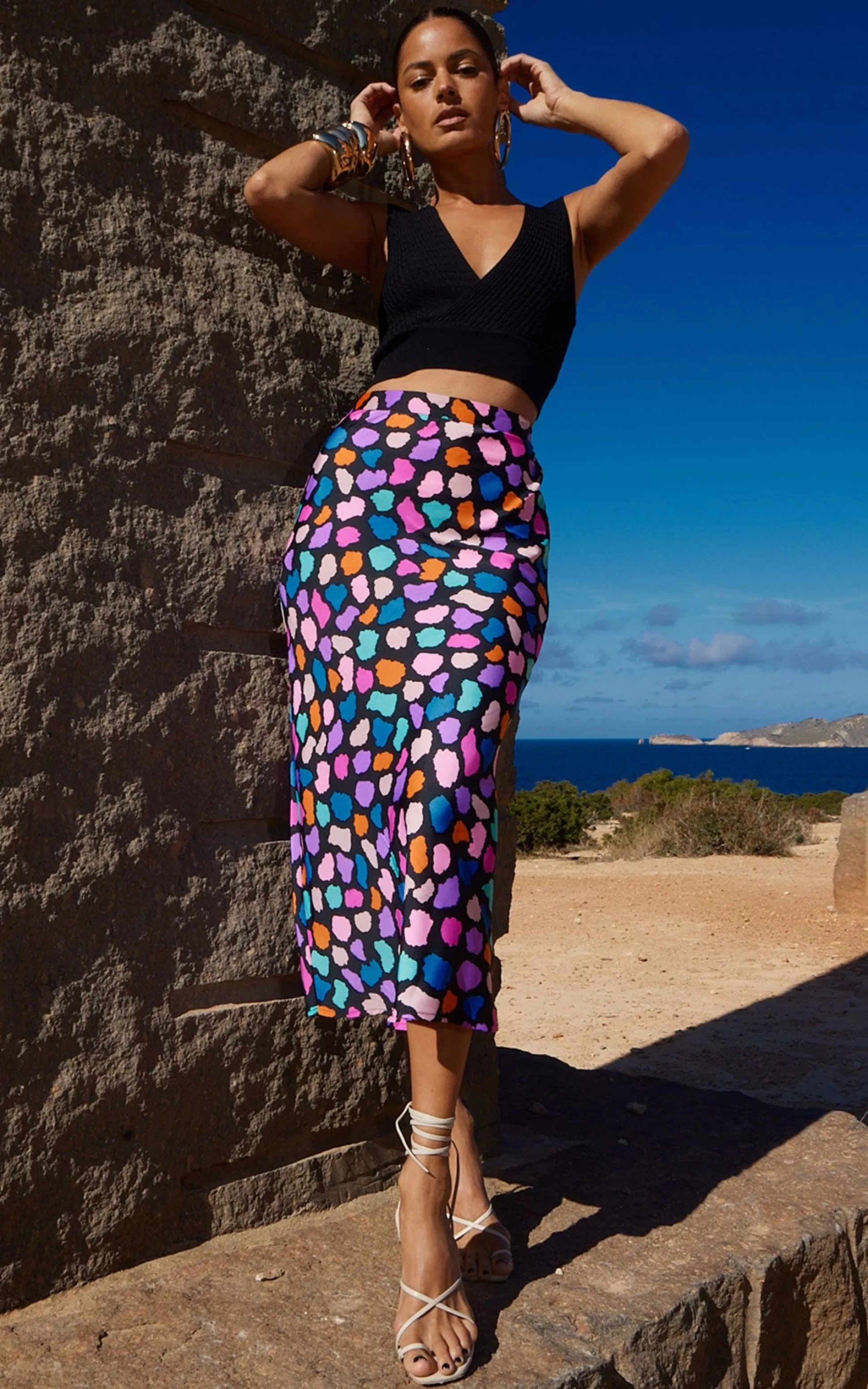 Skirts*Dancing Leopard Renzo Skirt In Multi Cloud