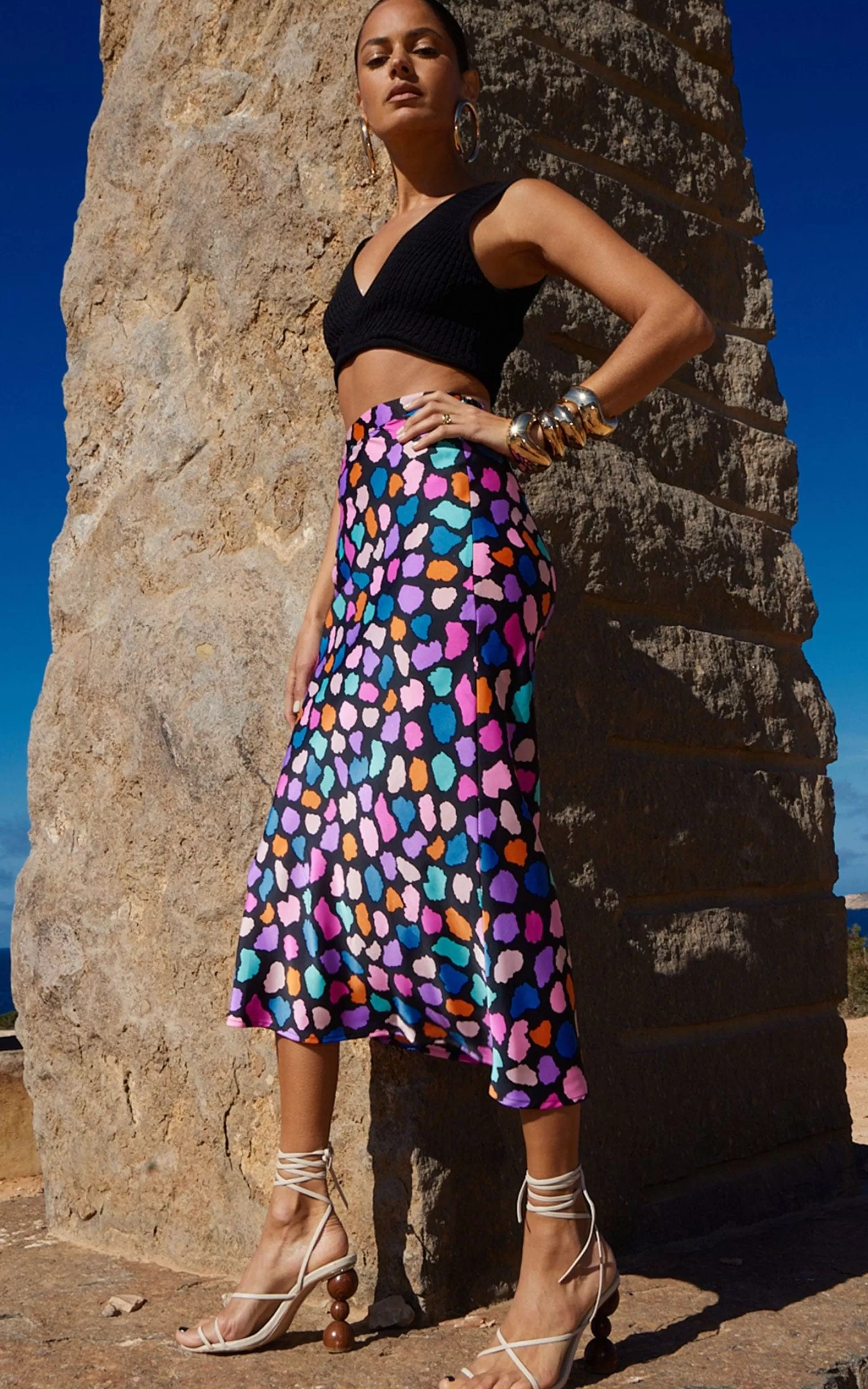 Skirts*Dancing Leopard Renzo Skirt In Multi Cloud