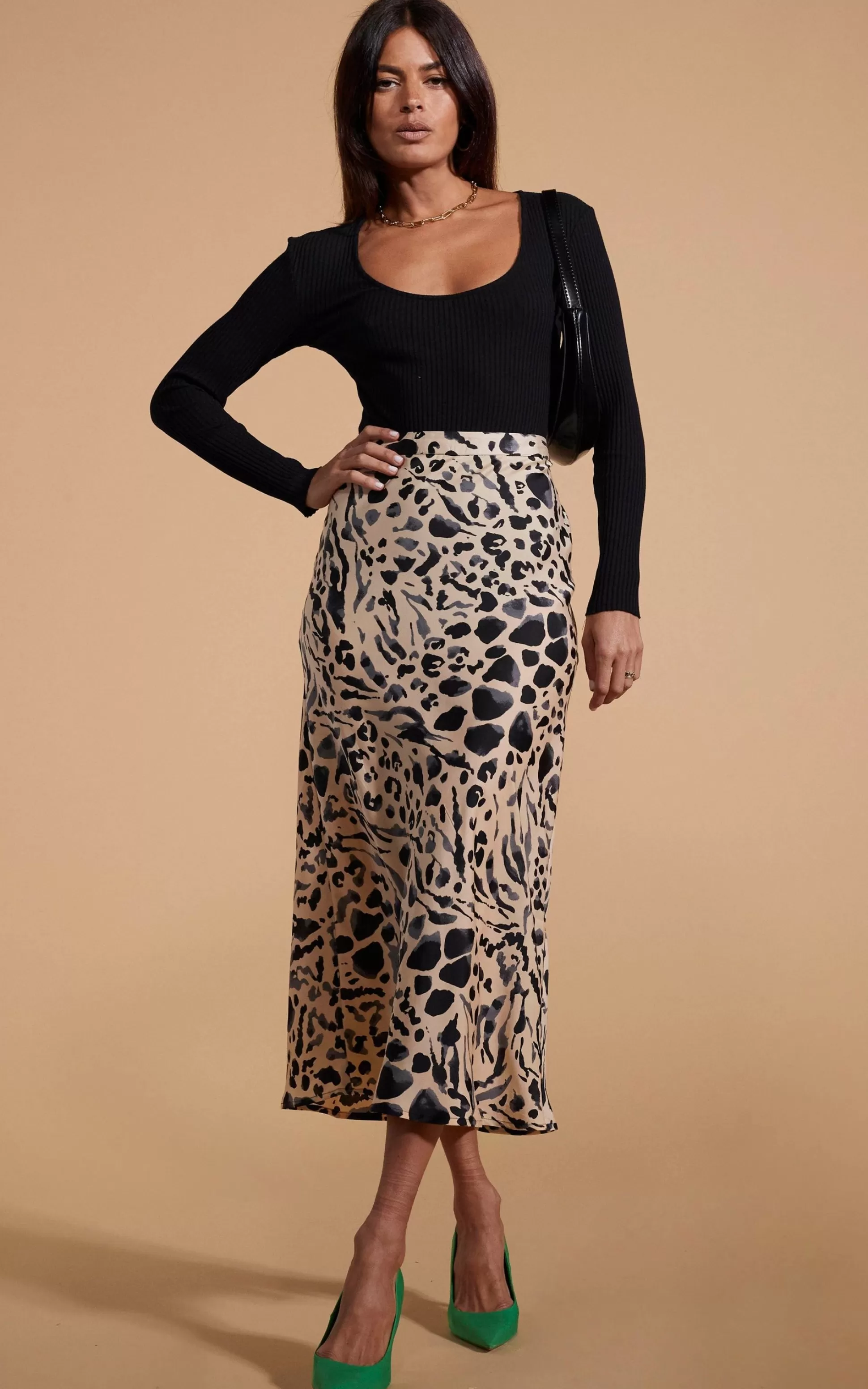 Skirts*Dancing Leopard Renzo Skirt In Smudge Leopard