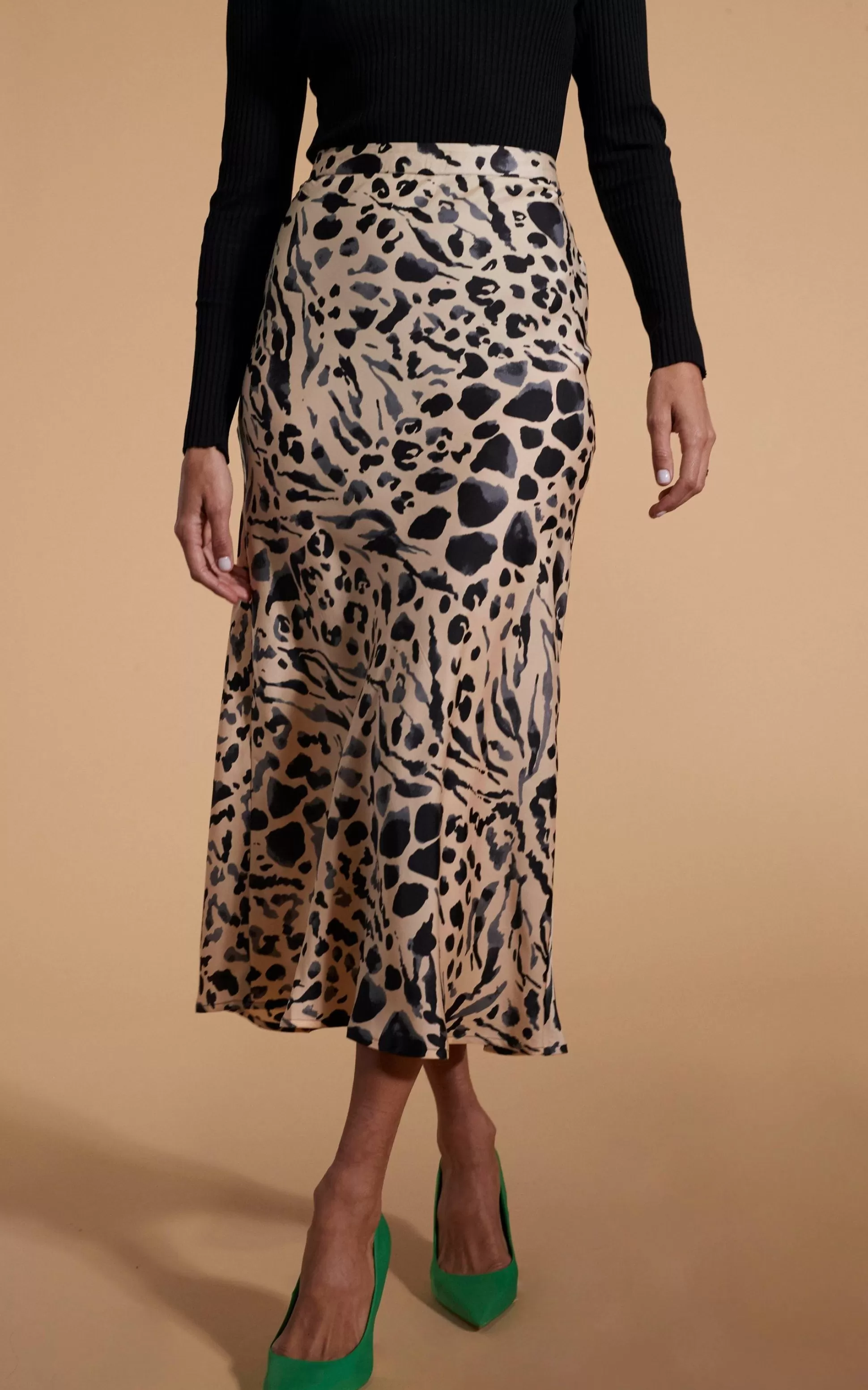 Skirts*Dancing Leopard Renzo Skirt In Smudge Leopard