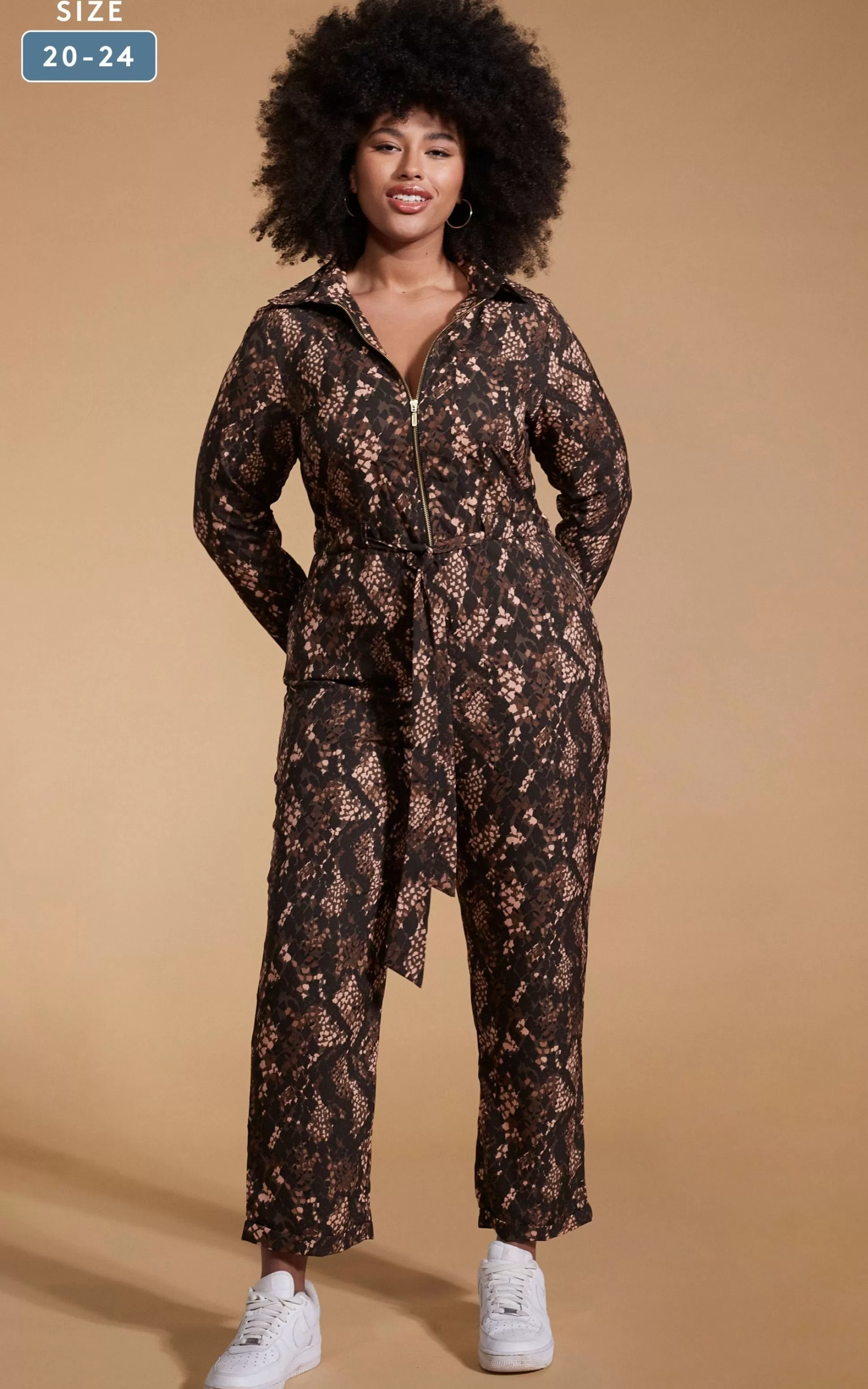 Jumpsuits*Dancing Leopard Roxanna Jumpsuit In Brown Snake - Extended Sizing