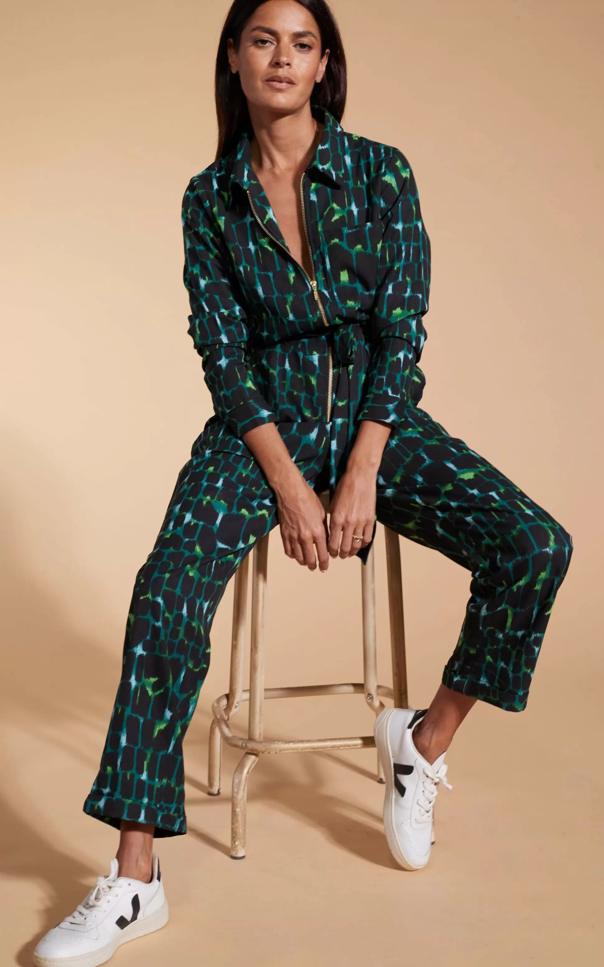 Jumpsuits*Dancing Leopard Roxanna Jumpsuit In Green Alligator