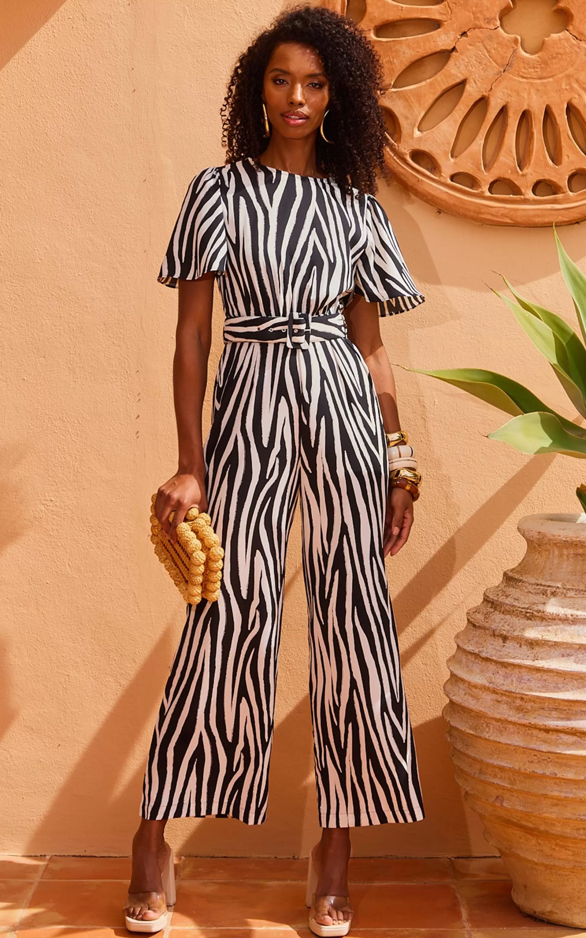 Jumpsuits*Dancing Leopard Saskia Jumpsuit In Monochrome Zebra (Reversible)