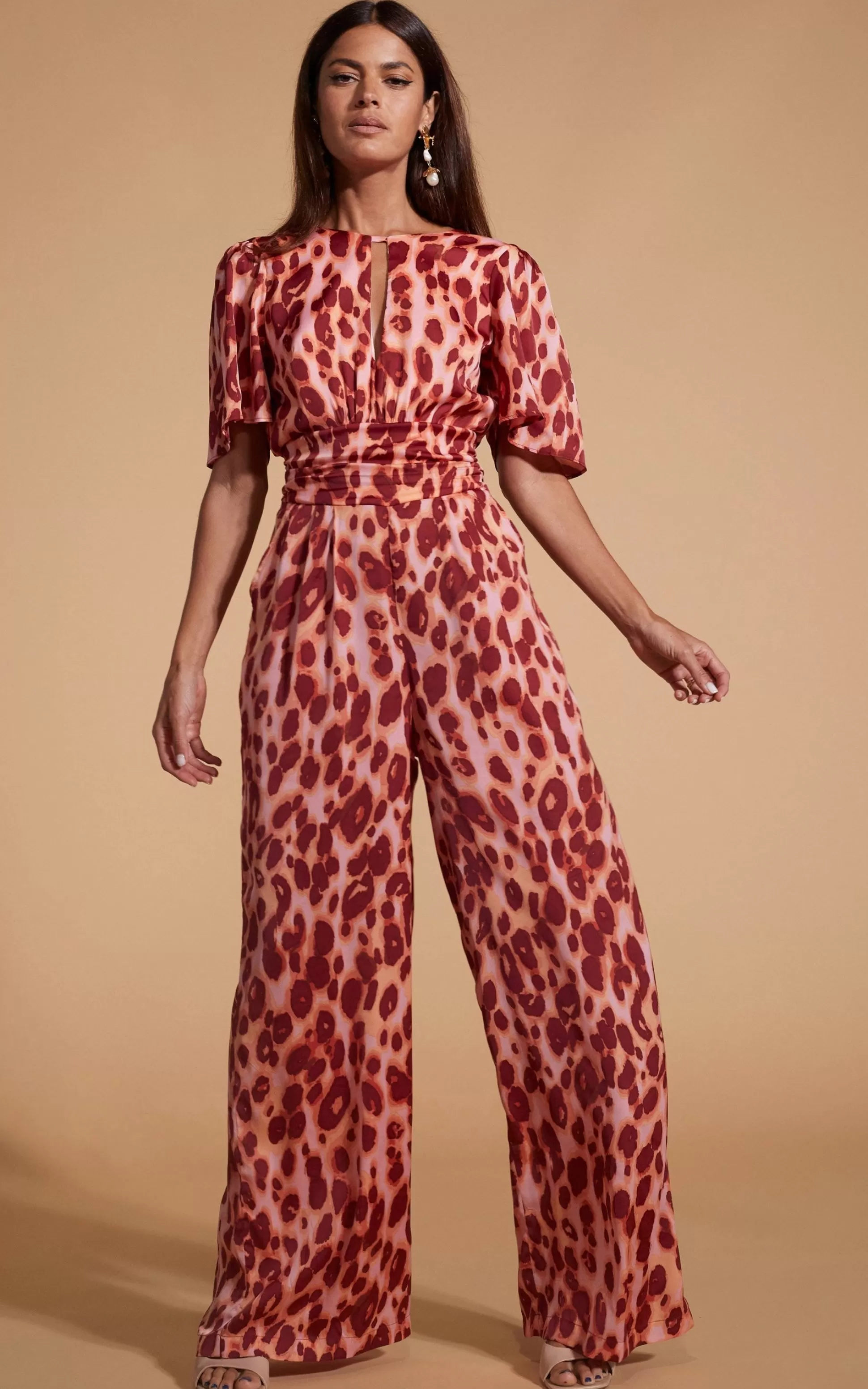 Jumpsuits*Dancing Leopard Savannah Jumpsuit In Orange Leopard