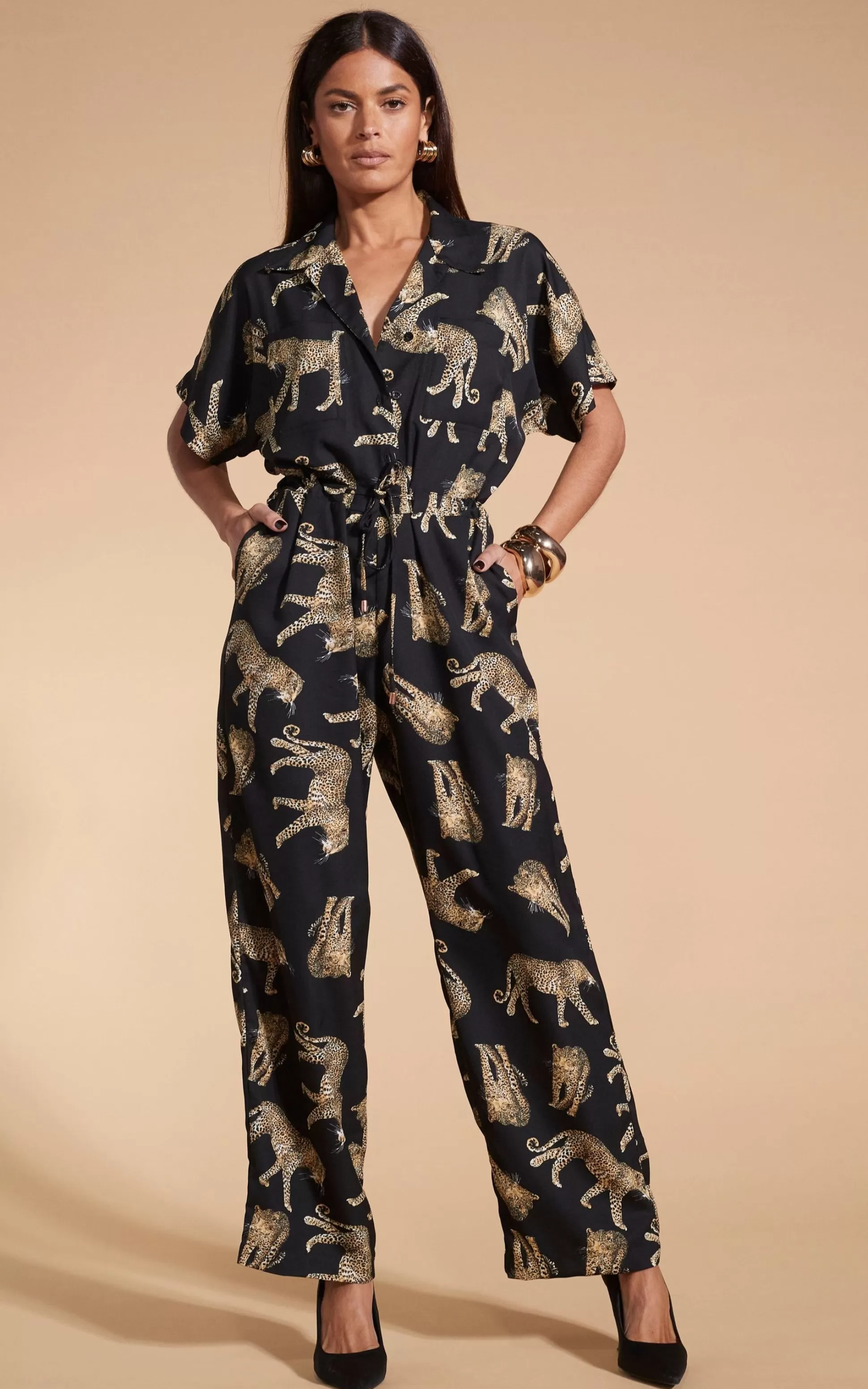 Jumpsuits*Dancing Leopard Zeta Jumpsuit In Roaming Leopards